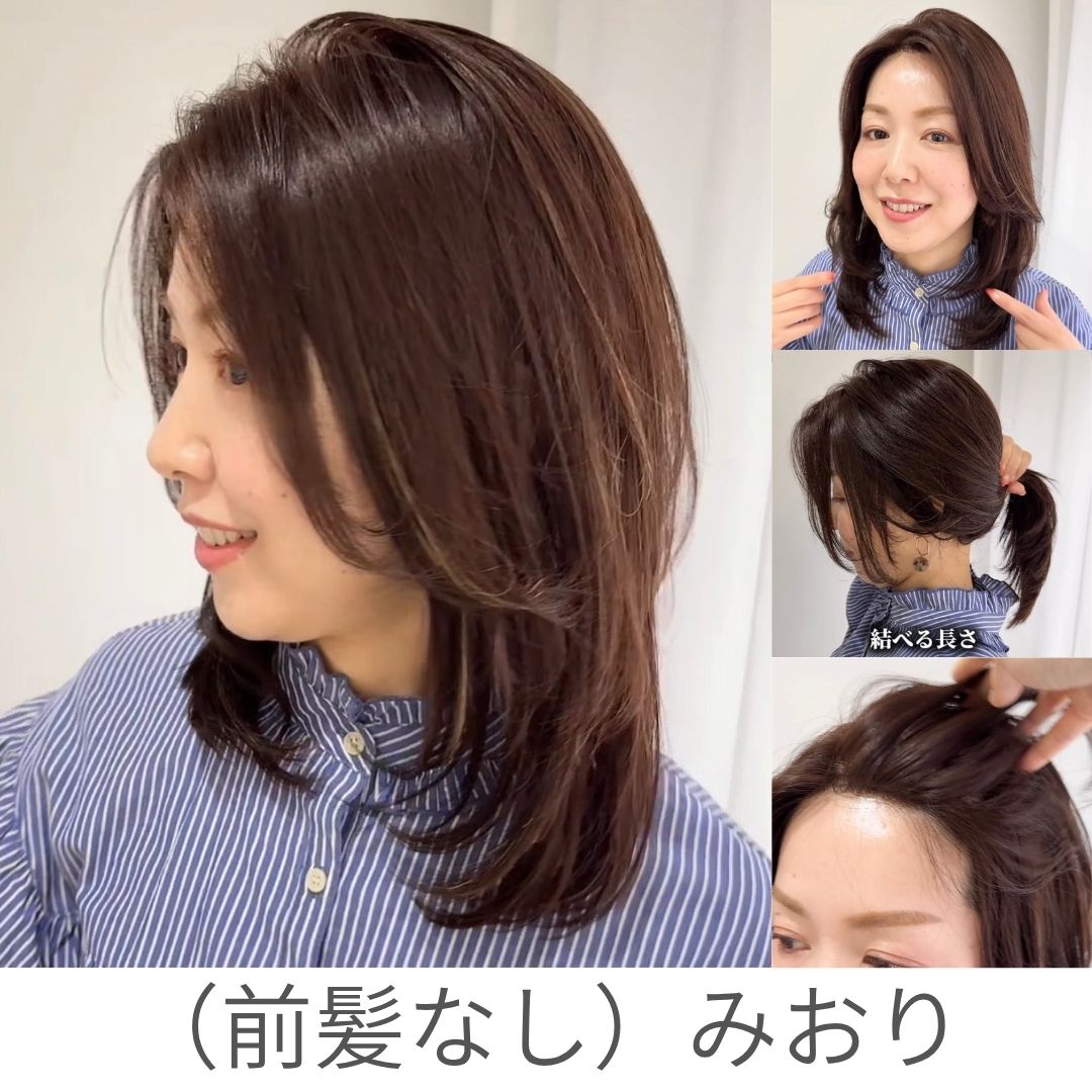 毛量減 羽ウィッグ セミロング(2スタイル)医療用全頭用ウィッグ