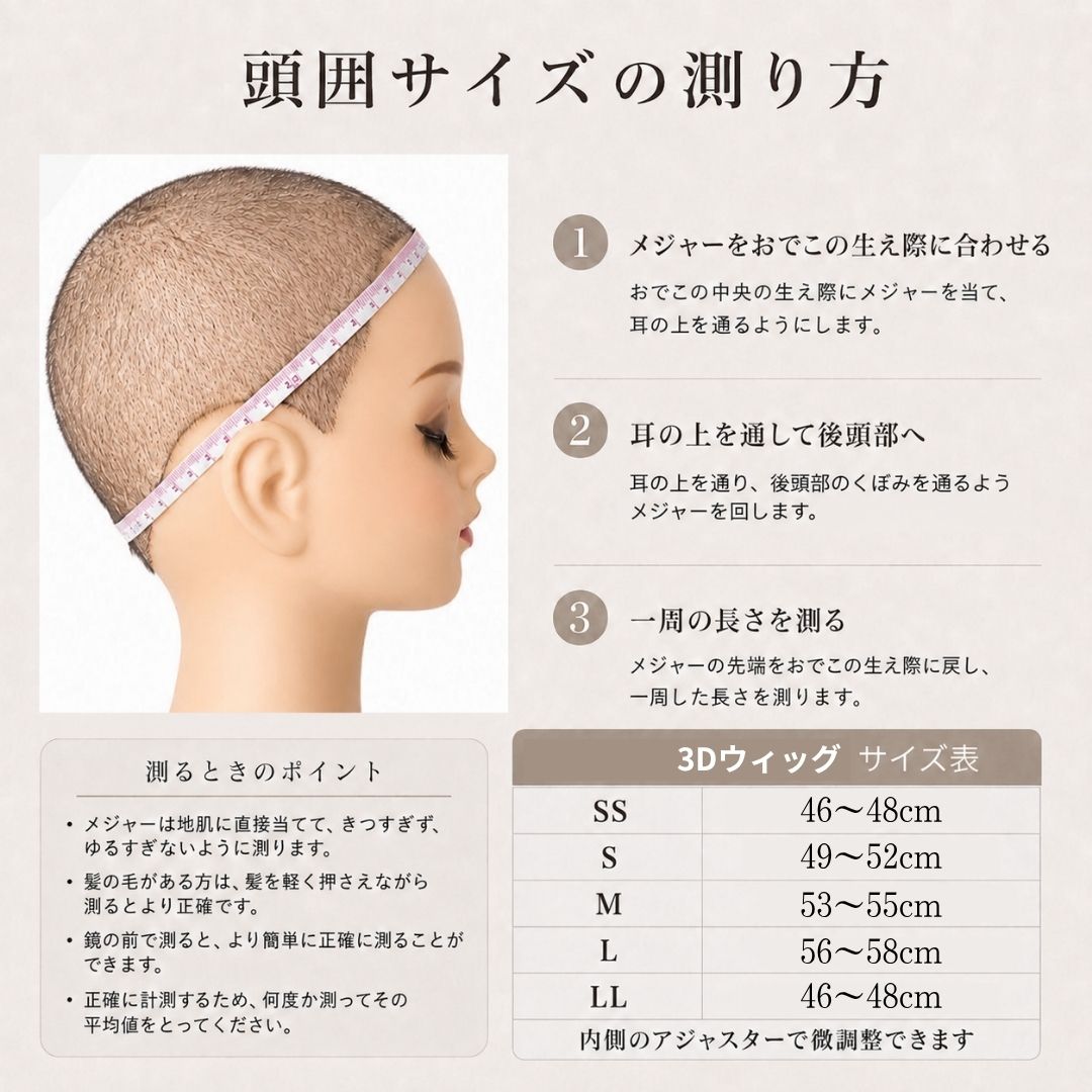 3Dウィッグ 未カット スーパーロング 医療用全頭用ウィッグ